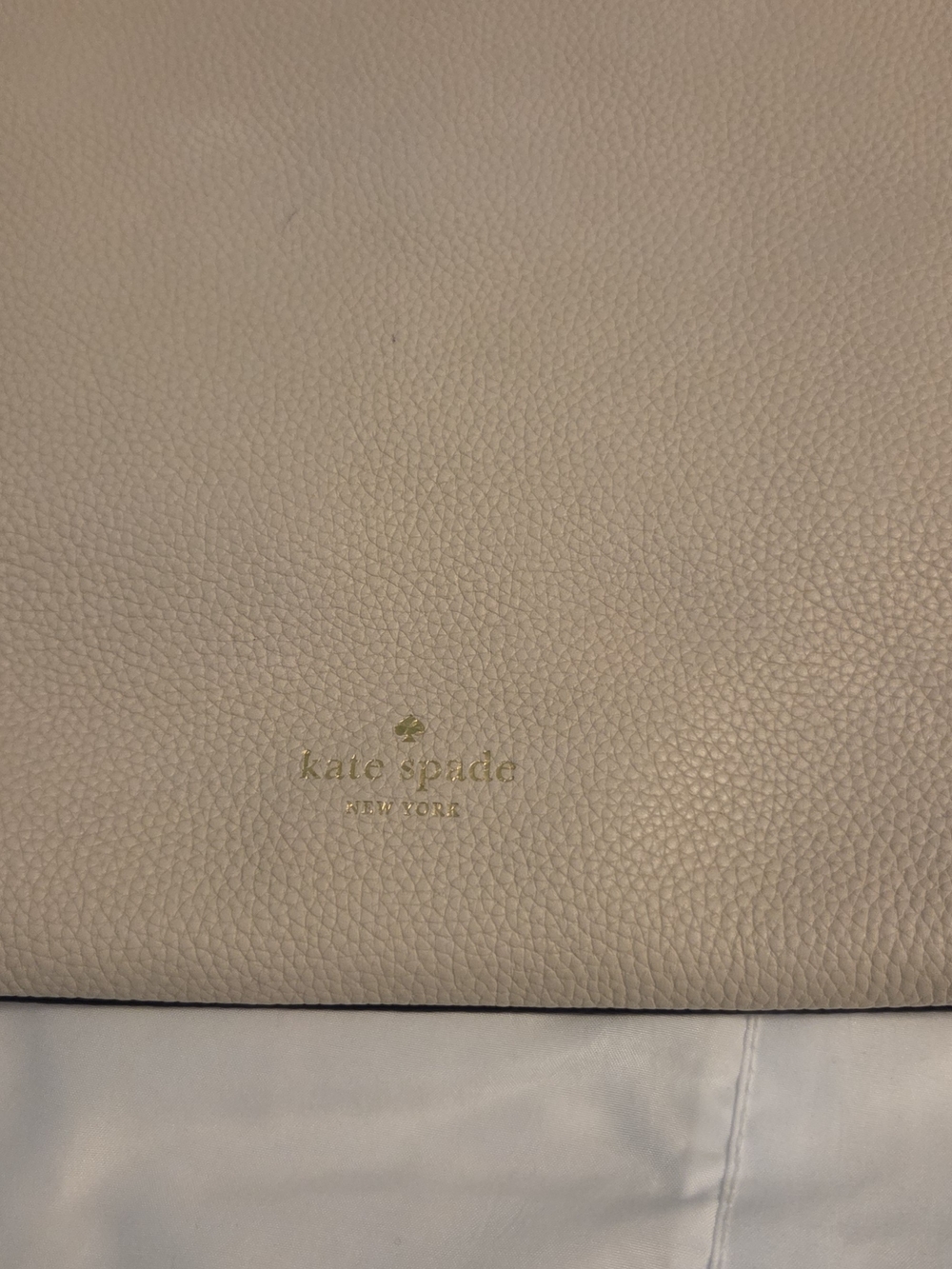 kate spade Pebbled Leather Tote in Light Beige